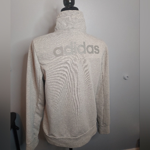 Adidas Women's Grey Climalite Workout Track Zip Jacket Size Large - Picture 1 of 10